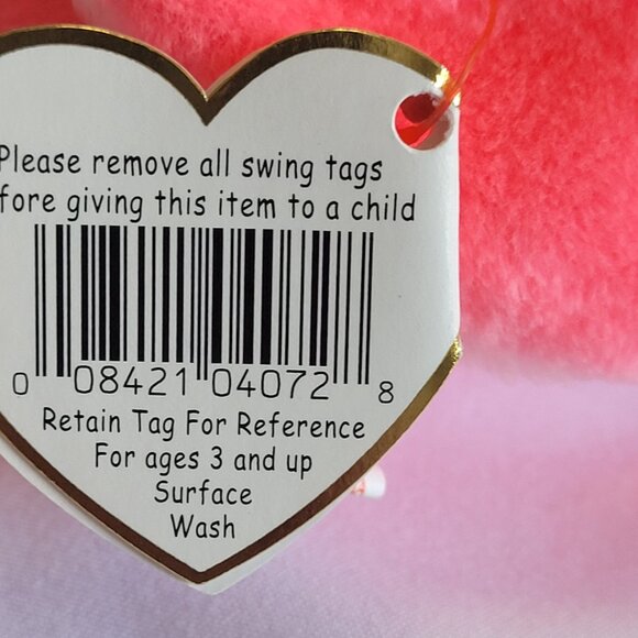 Ty Beanie Baby "Pinky" The Flamingo - Vintage with PVC Pellet Tag Retired 1998 - Picture 5 of 7